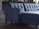 Parker Corver Navy Sectional from Bellona - Luna Furniture