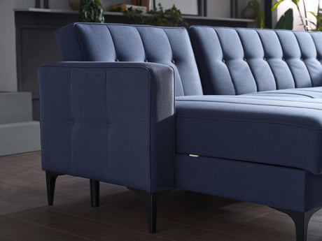 Parker Corver Navy Sectional from Bellona - Luna Furniture