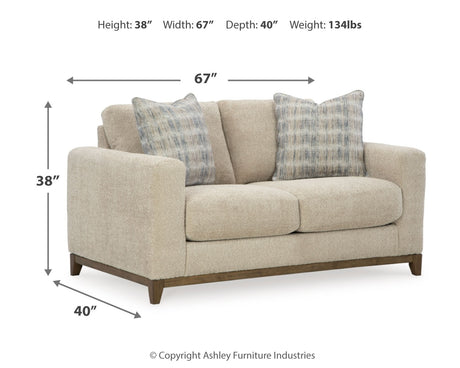 Parklynn Sofa, Loveseat, Chair and Ottoman in Desert from Ashley - Luna Furniture