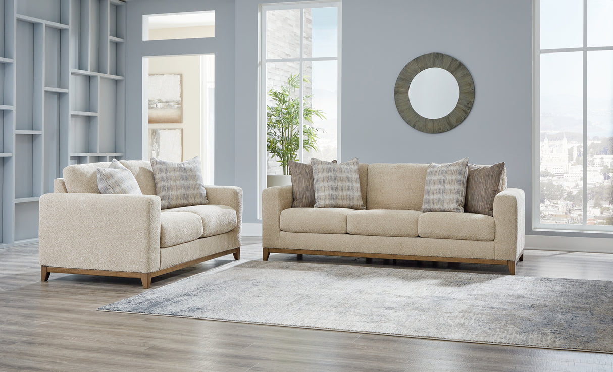 Parklynn Sofa, Loveseat, Chair and Ottoman in Desert from Ashley - Luna Furniture