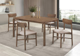 Parkridge 5-piece 59-inch Wood Dining Set Natural Walnut from Coaster - Luna Furniture