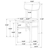Parkridge 5-piece 59-inch Wood Dining Set Natural Walnut from Coaster - Luna Furniture
