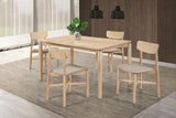 Parkridge 5-piece 59-inch Wood Dining Set White Washed from Coaster - Luna Furniture