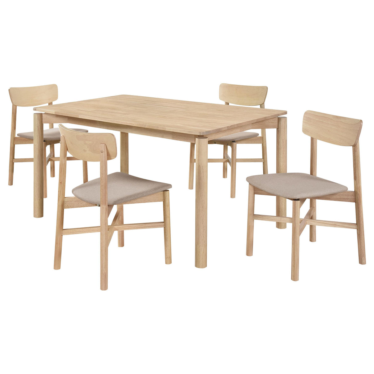 Parkridge 5-piece 59-inch Wood Dining Set White Washed from Coaster - Luna Furniture