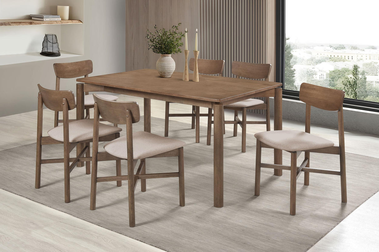 Parkridge 7-piece 59-inch Wood Dining Set Natural Walnut from Coaster - Luna Furniture