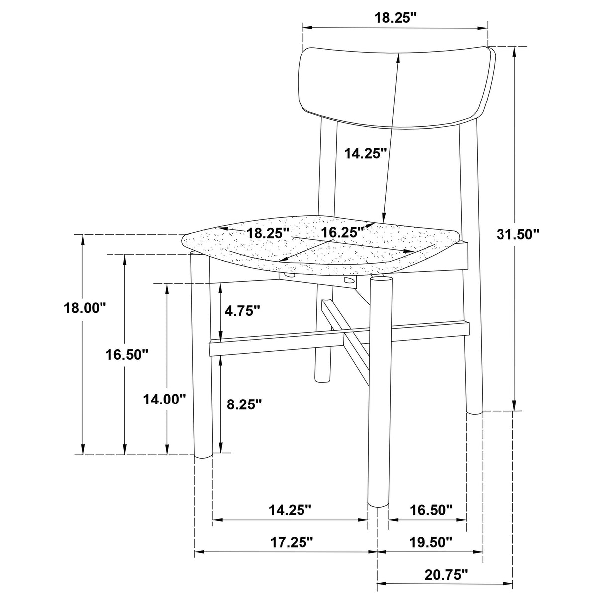 Parkridge 7-piece 59-inch Wood Dining Set Natural Walnut from Coaster - Luna Furniture