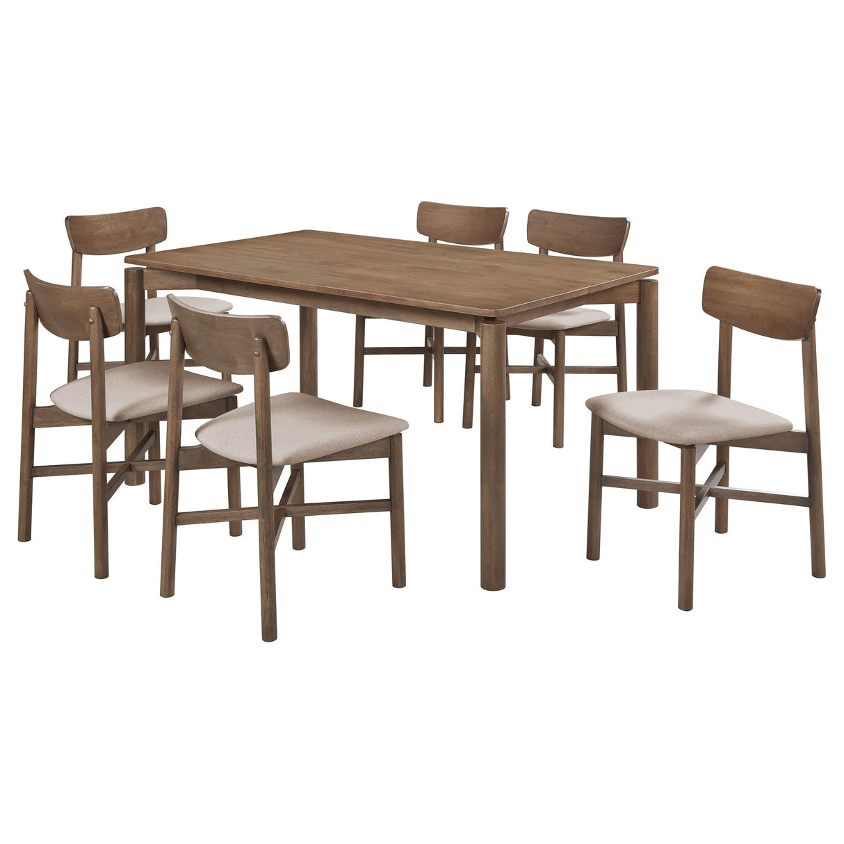 Parkridge 7-piece 59-inch Wood Dining Set Natural Walnut from Coaster - Luna Furniture
