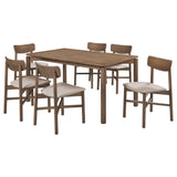 Parkridge 7-piece 59-inch Wood Dining Set Natural Walnut from Coaster - Luna Furniture