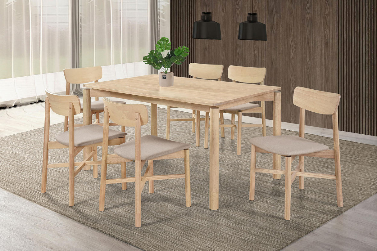 Parkridge 7-piece 59-inch Wood Dining Set White Washed from Coaster - Luna Furniture