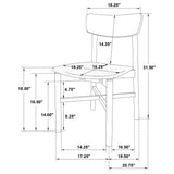Parkridge Natural Walnut Dining Side Chair, Set of 2 from Coaster - Luna Furniture