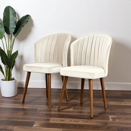 Parsons Beige Velvet Dining Chair from Ashcroft Furniture - Luna Furniture