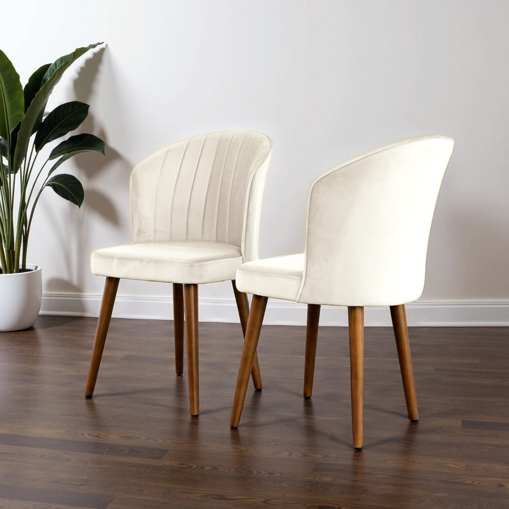 Parsons Beige Velvet Dining Chair from Ashcroft Furniture - Luna Furniture