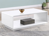 Paseo White High Gloss Cocktail Coffee Table from Coaster - Luna Furniture