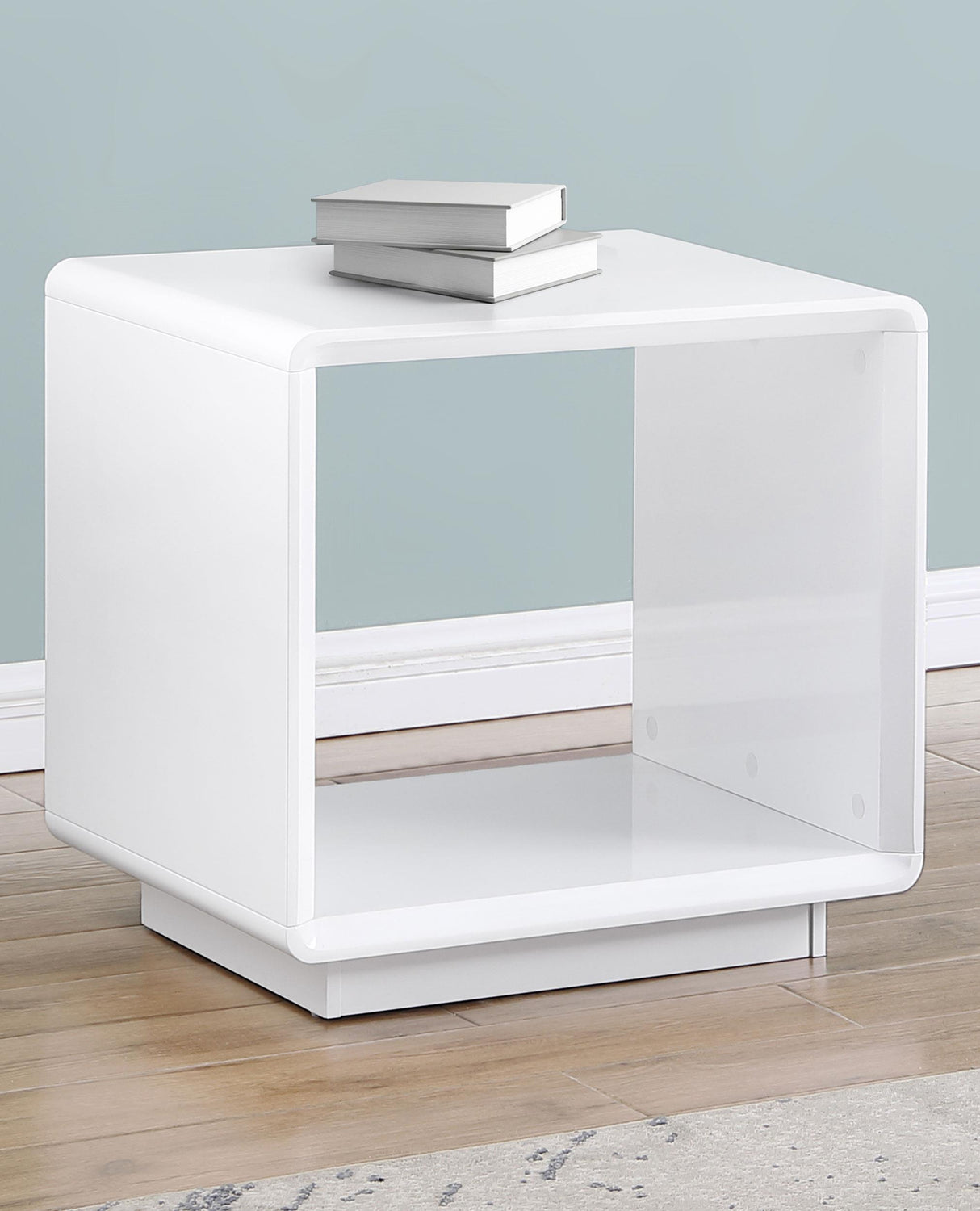 Paseo White High Gloss Square End Table from Coaster - Luna Furniture