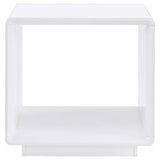 Paseo White High Gloss Square End Table from Coaster - Luna Furniture