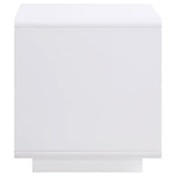 Paseo White High Gloss Square End Table from Coaster - Luna Furniture