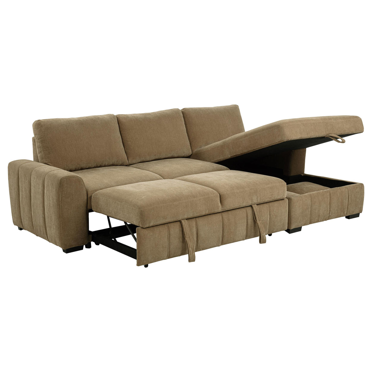 Pastrana Upholstered Sleeper Sectional Sofa Camel from Coaster - Luna Furniture