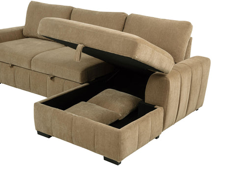 Pastrana Upholstered Sleeper Sectional Sofa Camel from Coaster - Luna Furniture