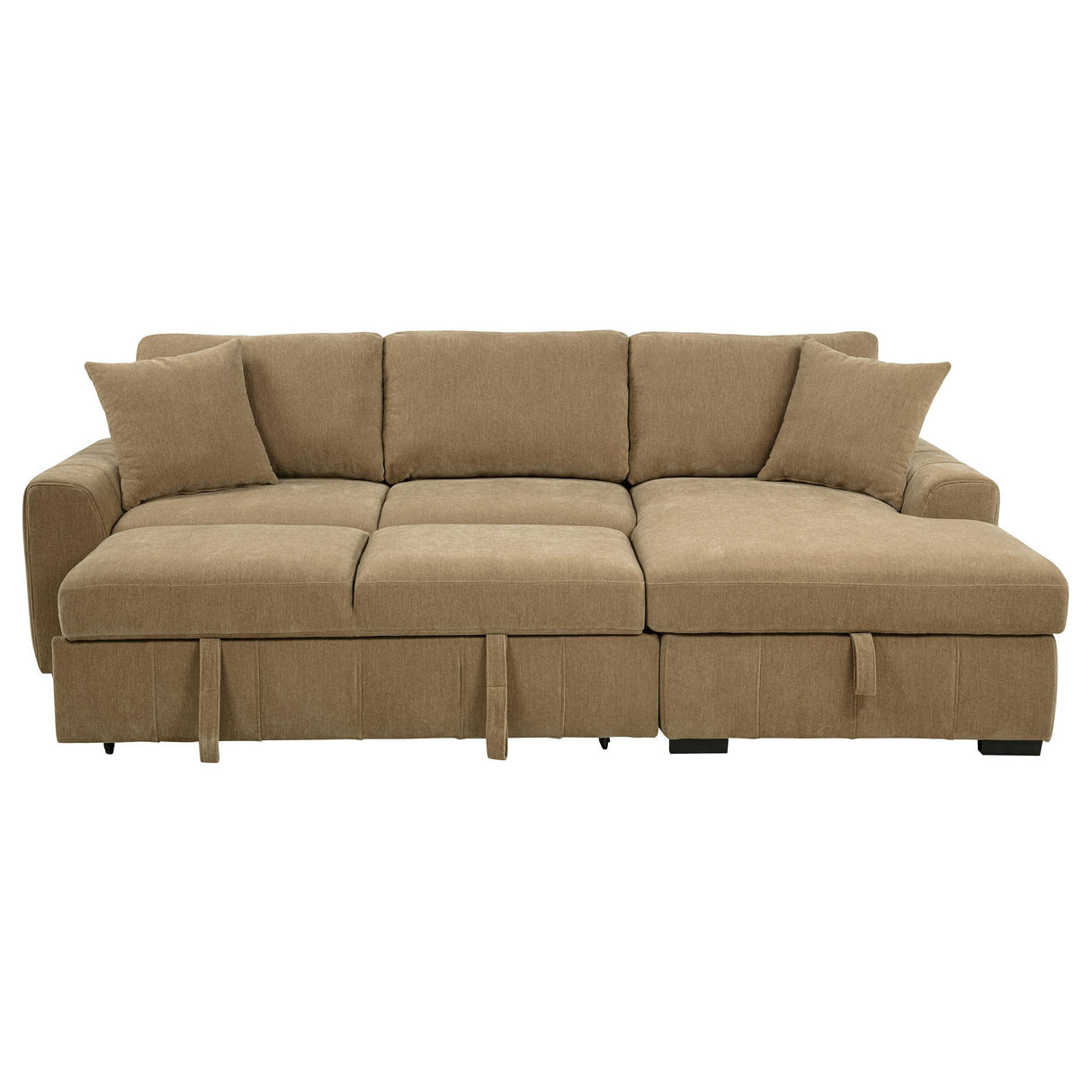 Pastrana Upholstered Sleeper Sectional Sofa Camel from Coaster - Luna Furniture