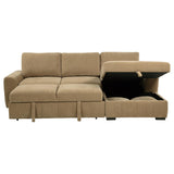 Pastrana Upholstered Sleeper Sectional Sofa Camel from Coaster - Luna Furniture