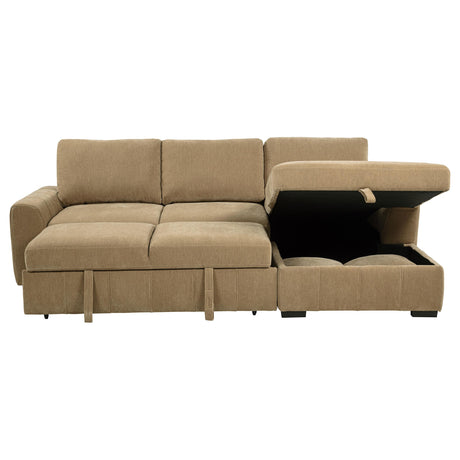 Pastrana Upholstered Sleeper Sectional Sofa Camel from Coaster - Luna Furniture
