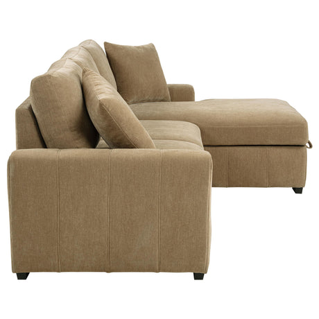 Pastrana Upholstered Sleeper Sectional Sofa Camel from Coaster - Luna Furniture