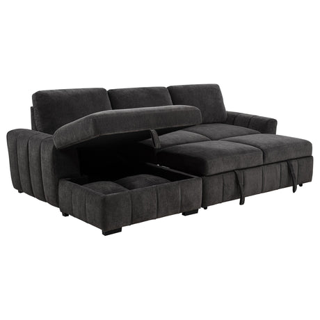 Pastrana Upholstered Sleeper Sectional Sofa Charcoal Grey from Coaster - Luna Furniture