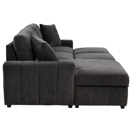 Pastrana Upholstered Sleeper Sectional Sofa Charcoal Grey from Coaster - Luna Furniture