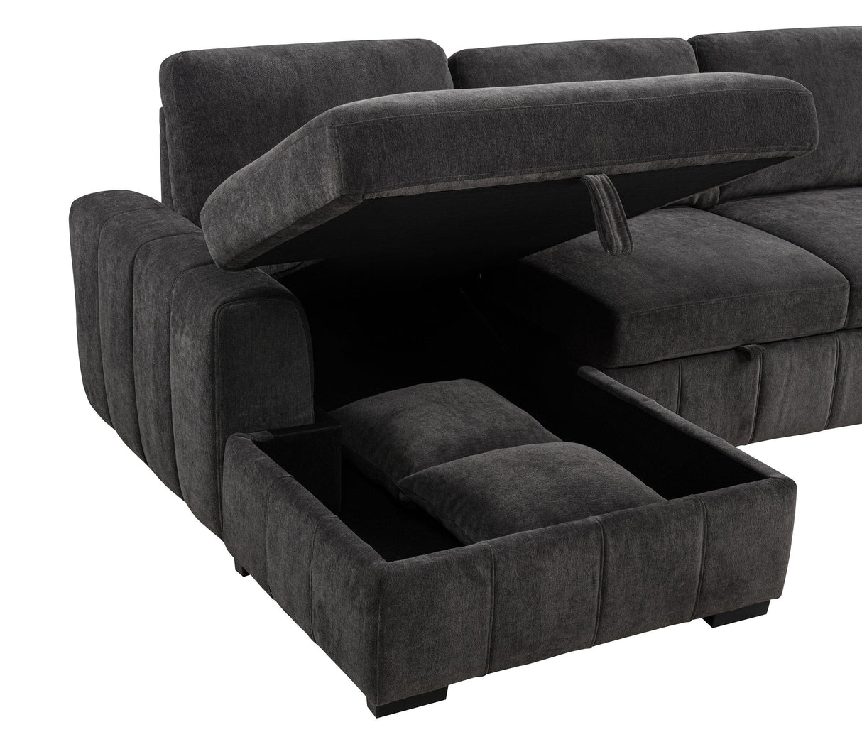 Pastrana Upholstered Sleeper Sectional Sofa Charcoal Grey from Coaster - Luna Furniture
