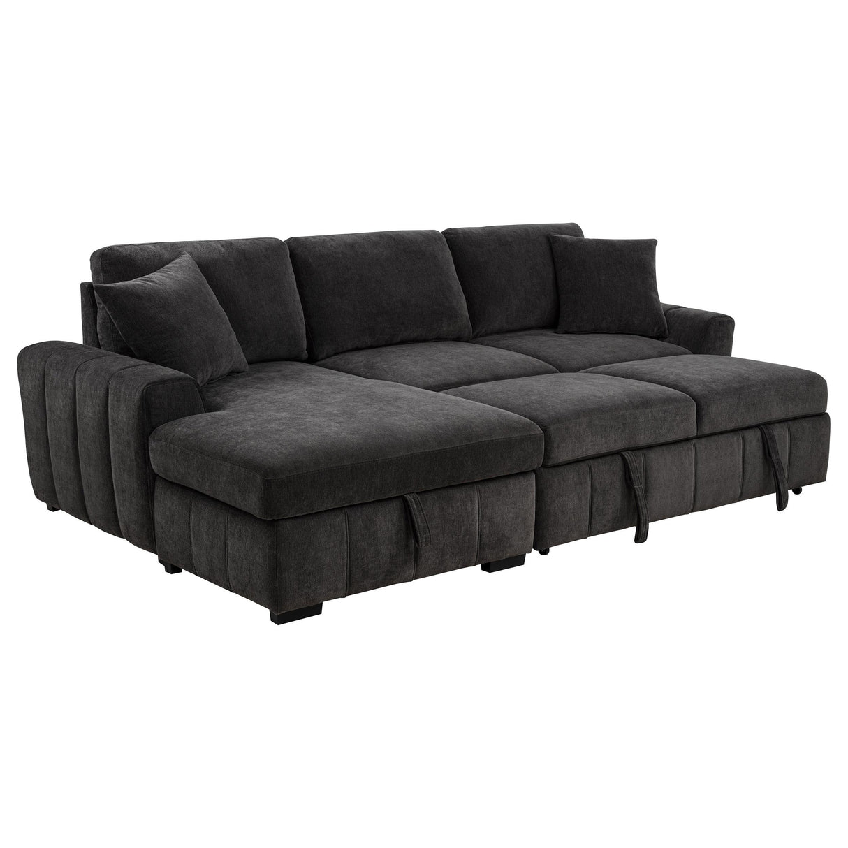 Pastrana Upholstered Sleeper Sectional Sofa Charcoal Grey from Coaster - Luna Furniture