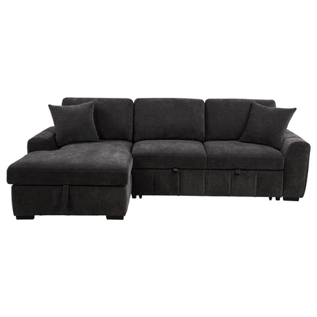 Pastrana Upholstered Sleeper Sectional Sofa Charcoal Grey from Coaster - Luna Furniture