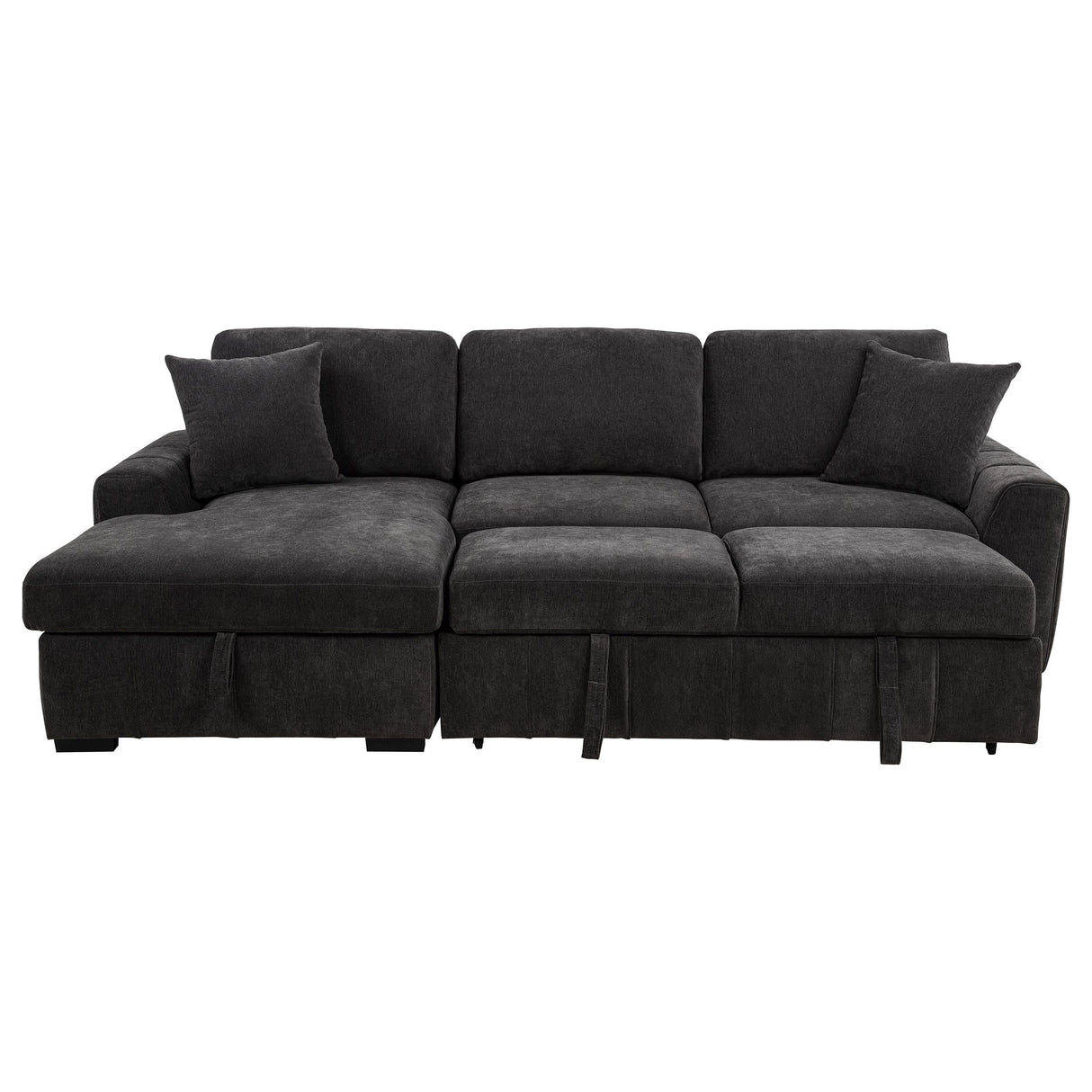 Pastrana Upholstered Sleeper Sectional Sofa Charcoal Grey from Coaster - Luna Furniture