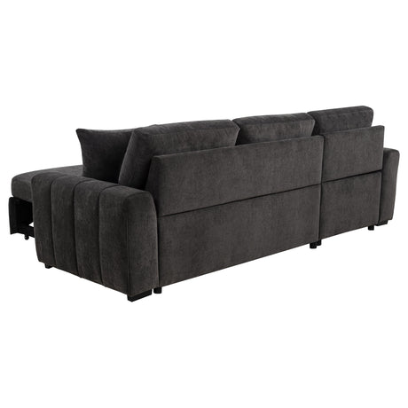Pastrana Upholstered Sleeper Sectional Sofa Charcoal Grey from Coaster - Luna Furniture