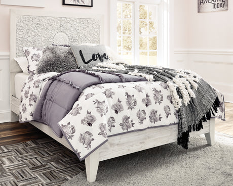 Paxberry Whitewash Full Panel Bed, Chest and Nightstand from Ashley - Luna Furniture
