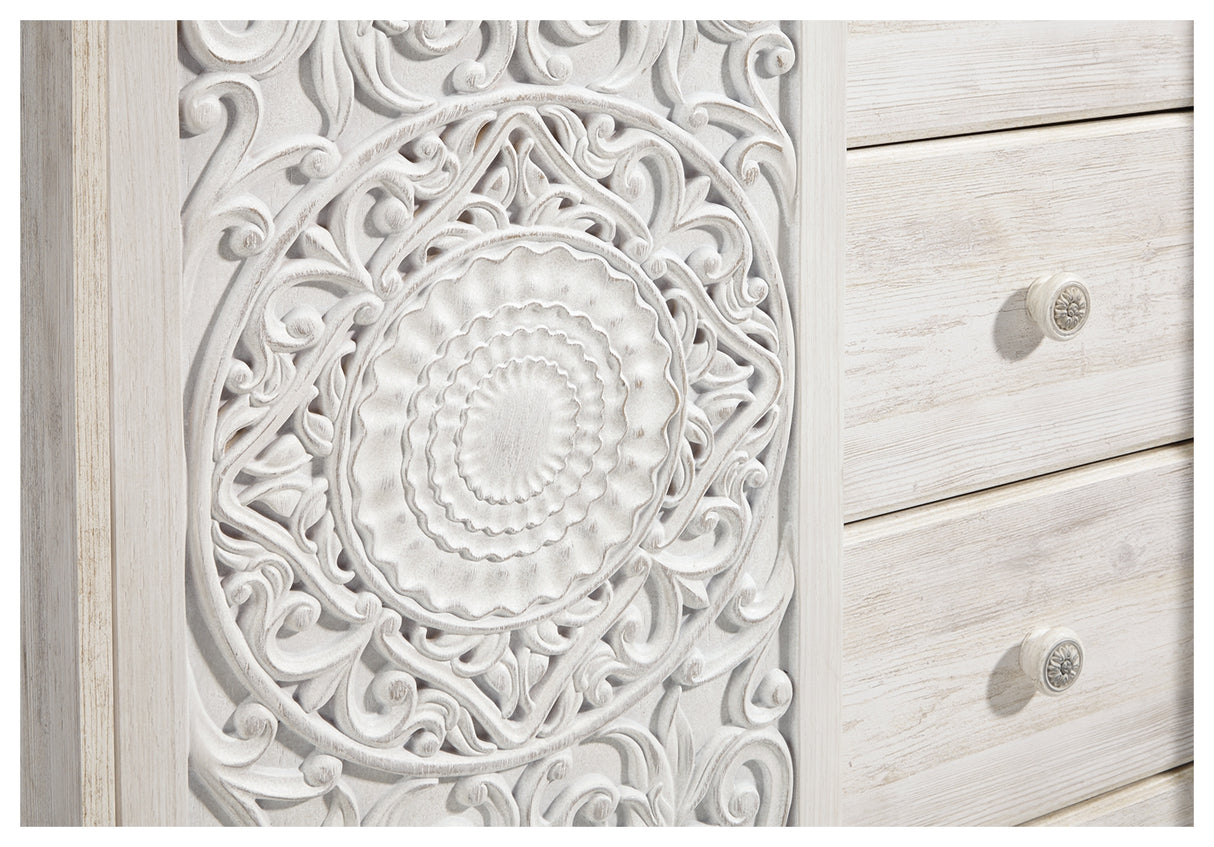 Paxberry Whitewash Full Panel Bed, Chest and Nightstand from Ashley Furniture - Luna Furniture