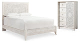Paxberry Whitewash Queen Panel Bed and Chest from Ashley - Luna Furniture