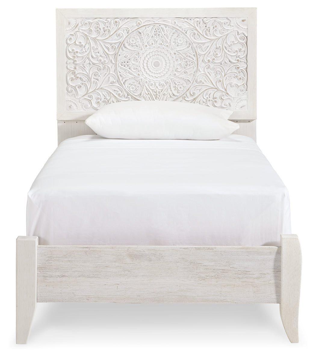Paxberry Whitewash Twin Panel Bed, Chest and Nightstand from Ashley - Luna Furniture