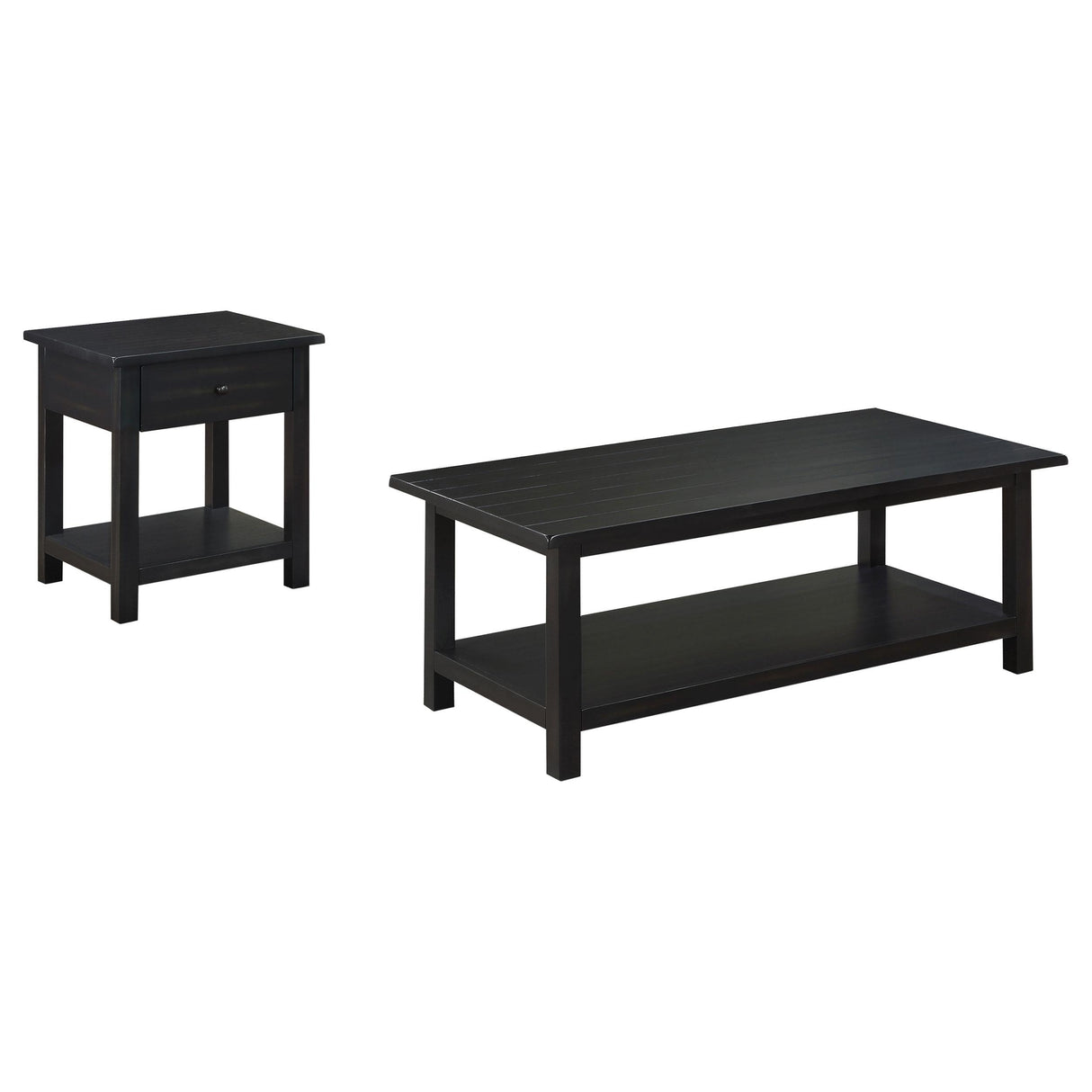 Payne Distressed Java 2-Piece Coffee and 1-Drawer End Table Set from Coaster - Luna Furniture