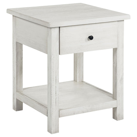 Payne Distressed White 2-Piece Coffee and 1-Drawer End Table Set from Coaster - Luna Furniture