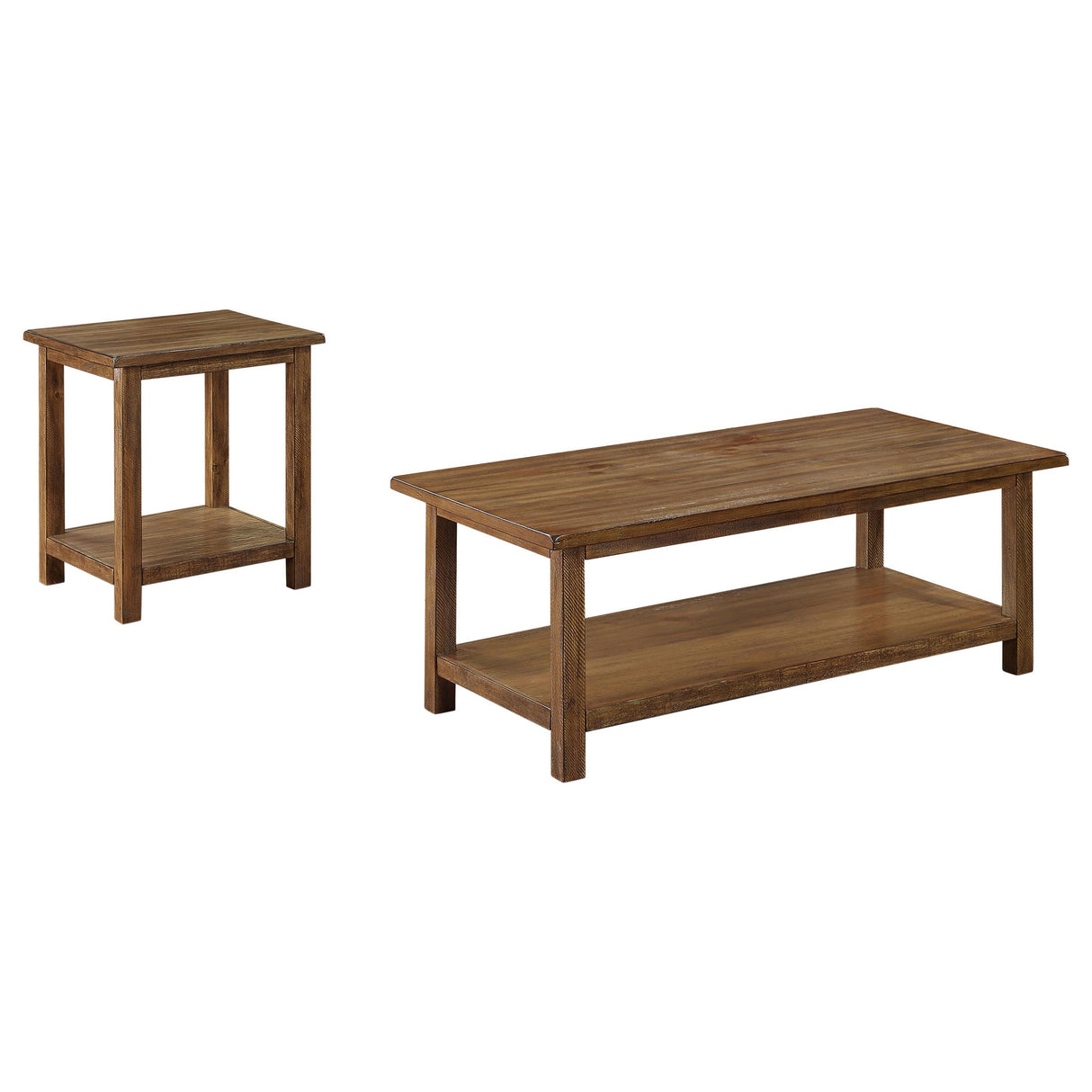 Payne Distressed Brown 2-Piece Coffee and End Table Set from Coaster - Luna Furniture