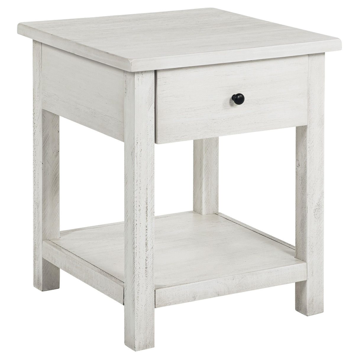 Payne Distressed White 3-Piece Coffee and 1-Drawer End Table Set from Coaster - Luna Furniture