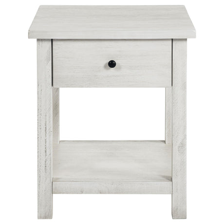Payne Distressed White 3-Piece Coffee and 1-Drawer End Table Set from Coaster - Luna Furniture