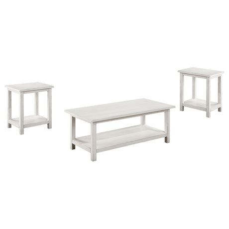 Payne Distressed White 3-Piece Coffee and End Table Set from Coaster - Luna Furniture