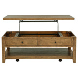 Payne Distressed Brown 48-inch Mobile Lift Top Coffee Table from Coaster - Luna Furniture