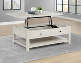 Payne Distressed White 48-inch Mobile Lift Top Coffee Table from Coaster - Luna Furniture