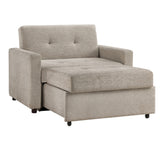 Noah Brown Convertible Sleeper Chair-and-a-Half from Steve Silver - Luna Furniture