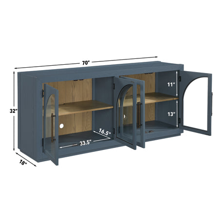 Magnolia Cathedral Doored Server, Dusty Blue Finish from Steve Silver - Luna Furniture