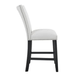 Artemis White Square Marble Top 9-Piece Counter Height Dining Set with White Vegan Leather Chairs