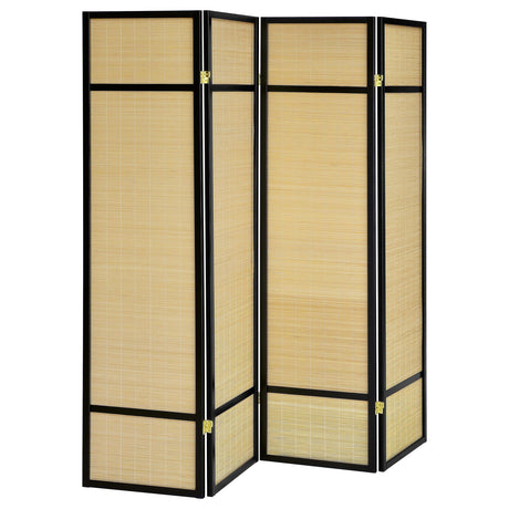 Pearce Natural 4-Panel Bamboo Room Divider Folding Screen from Coaster - Luna Furniture