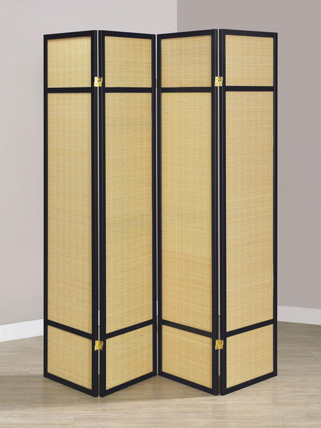 Pearce Natural 4-Panel Bamboo Room Divider Folding Screen from Coaster - Luna Furniture